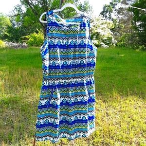 Summer dress 2XL coastal colors zip pockets pullon